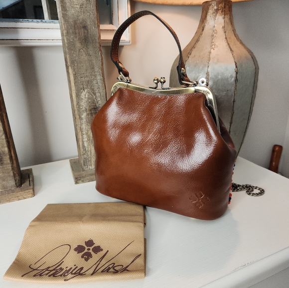 NWT PATRICIA NASH Leather Laureana Beaded Framed Satchel - Picture 8 of 9